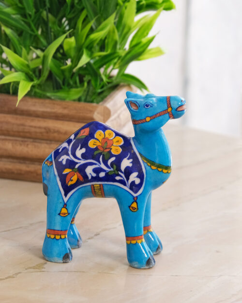 Blue Camel Blue Pottery Decor Piece
