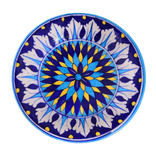 Blue Pottery Geometric Wall Plate