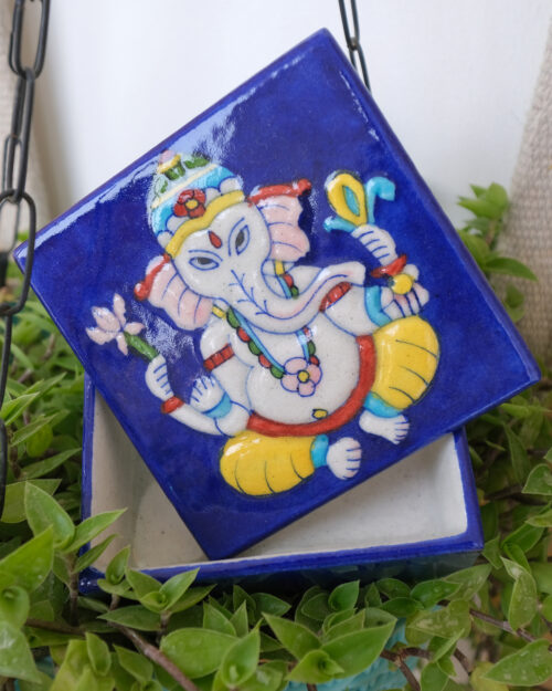 Blue Pottery Shree Ganesha Box