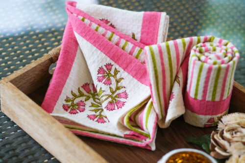 Pink Striped Hand Towel